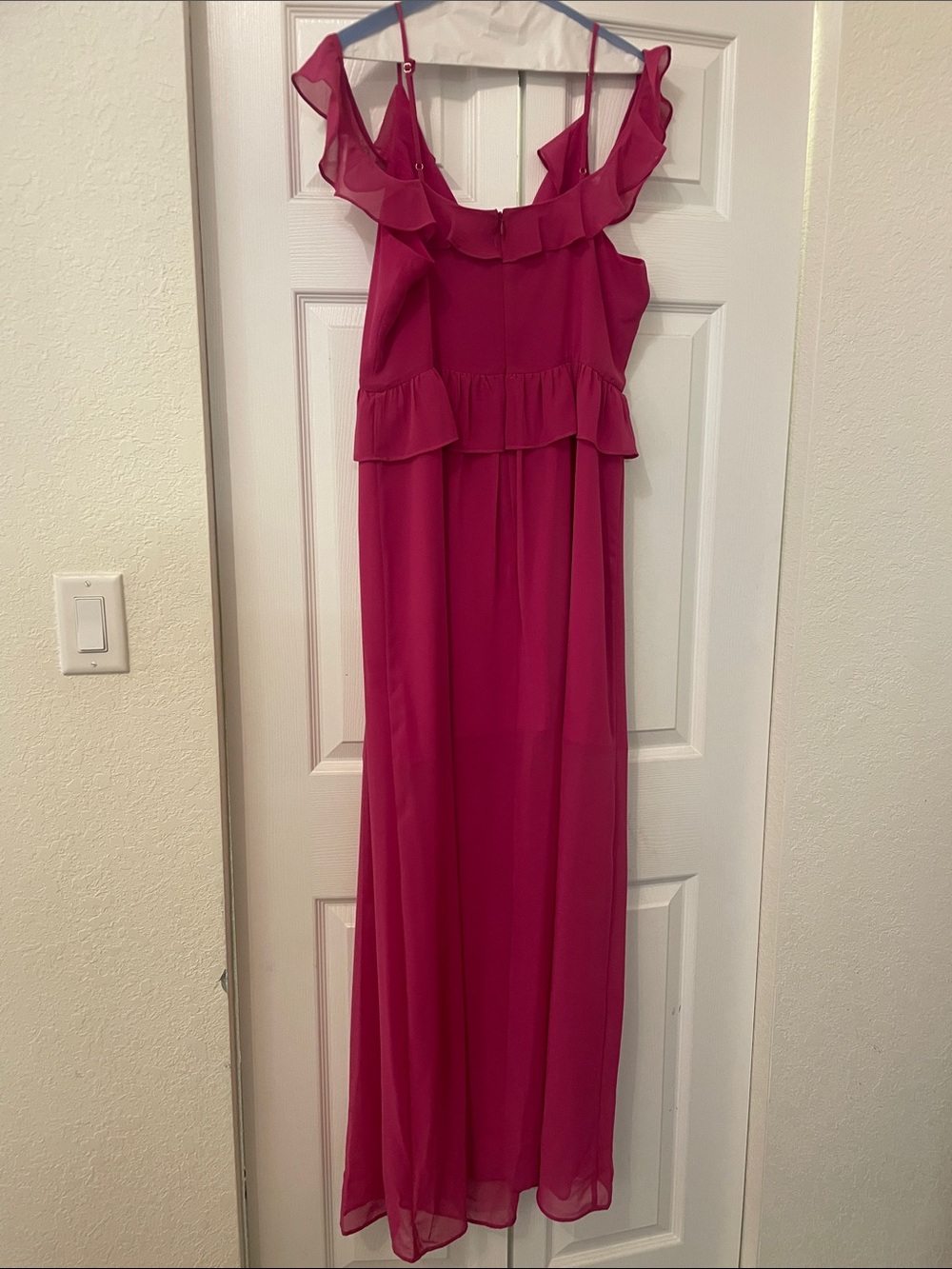 BCBGeneration Fuchsia Ruffle-Trim Maxi Dress - Picture 3 of 3